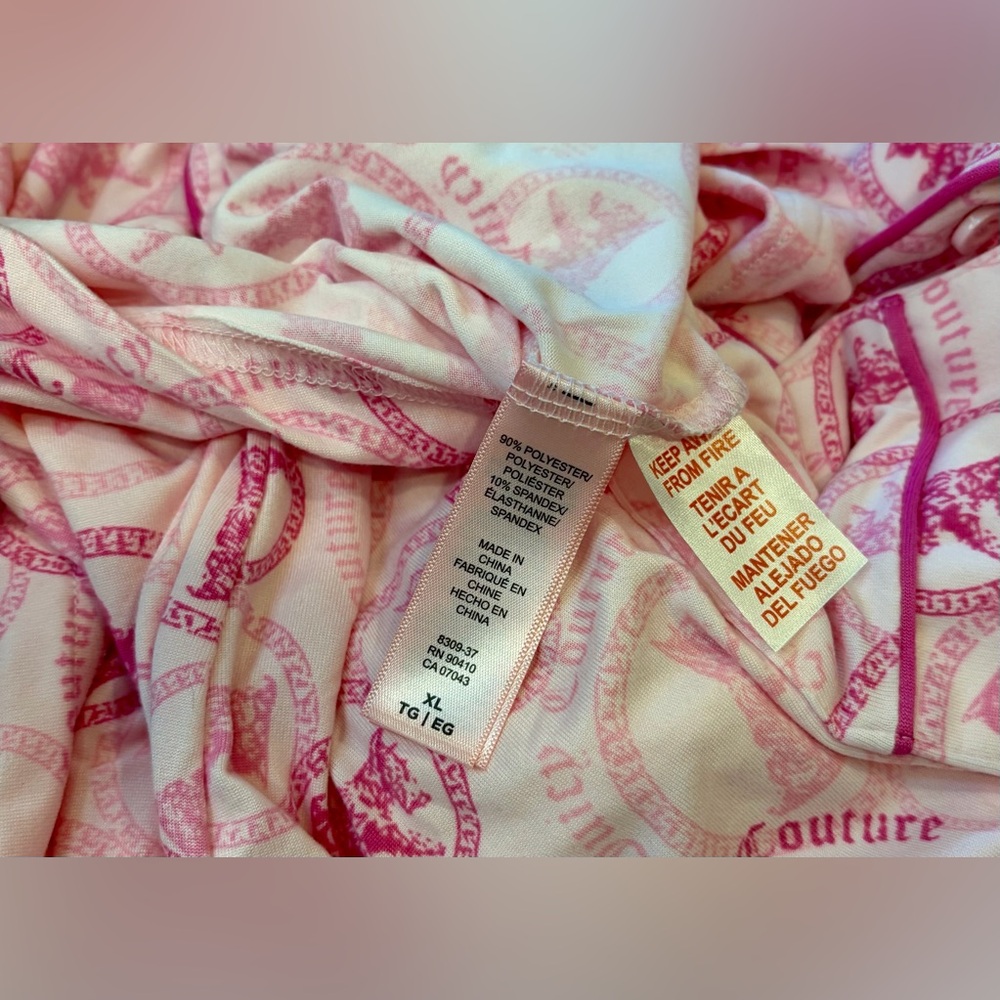 💖NWT JUICY COUTURE Pink Printed Short Pajama Set💖 Size X-Large - Picture 6 of 6